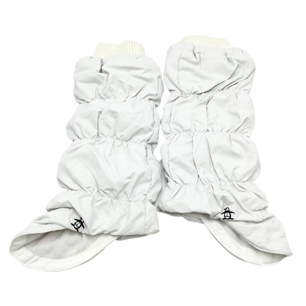 【美品】マンシングウェア 中綿レッグウォーマー 白 裏起毛 レディース F ゴルフウェア Munsingwear