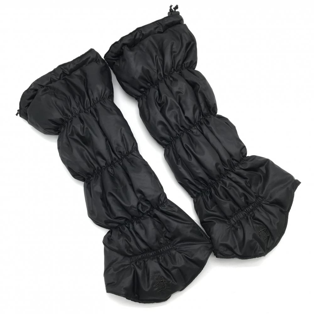 【超美品】マンシングウェア ダウンレッグウォーマー 黒 ドローコード  レディース F ゴルフウェア Munsingwear