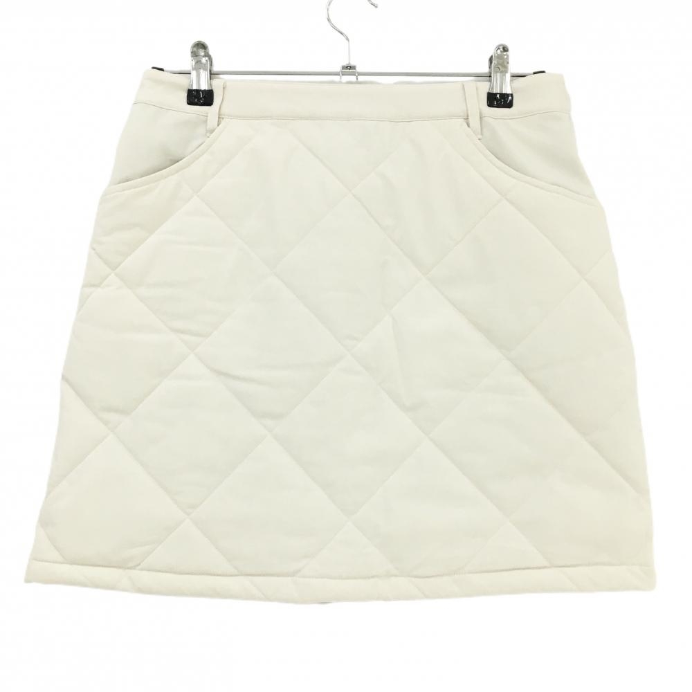 【超美品】マンシングウェア 中綿スカート アイボリー キルティング 後ろロゴ  レディース L ゴルフウェア 2024年モデル Munsingwear