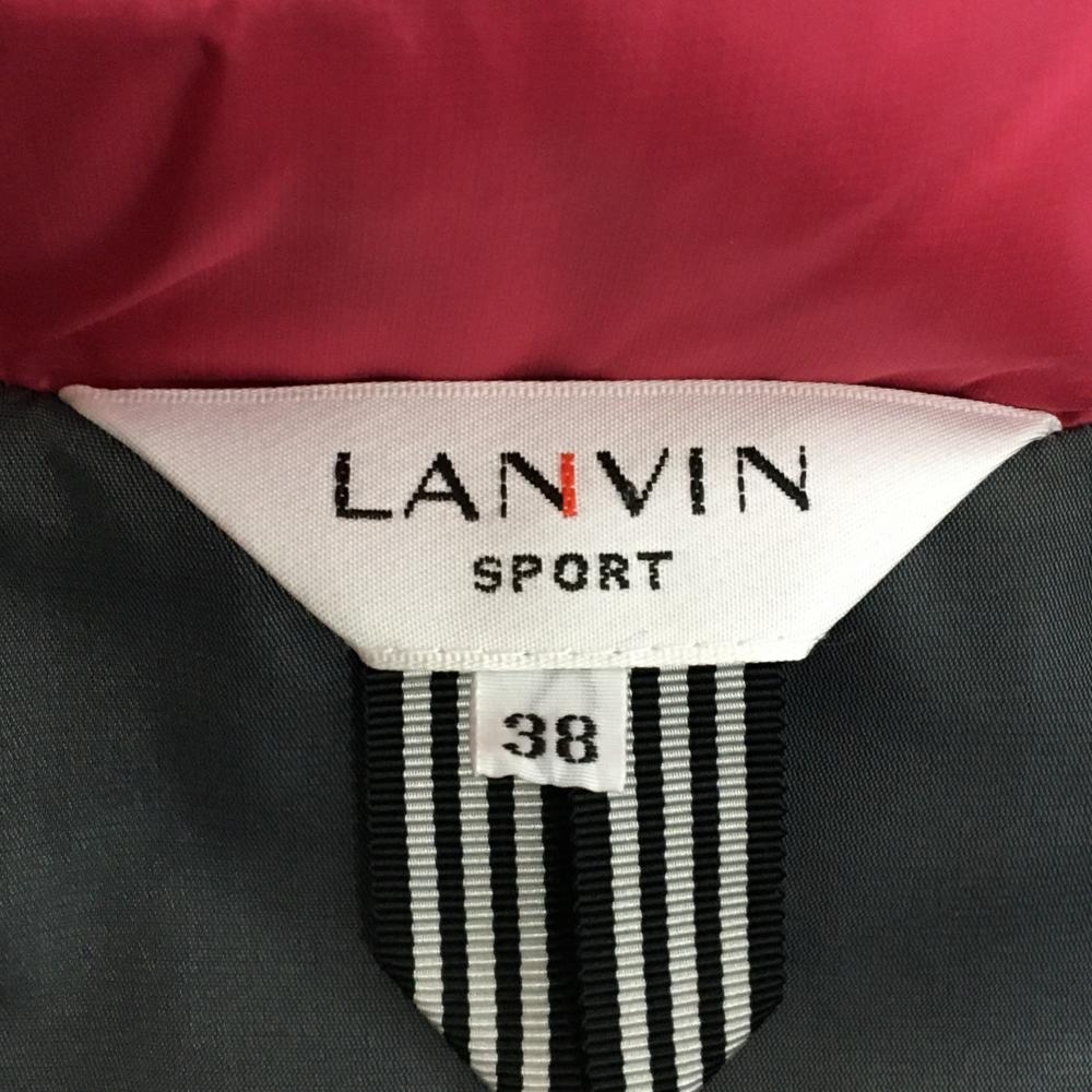 【美品】LANVIN SPORT ノースリーブワンピース38 超美品】ランバンスポール 中綿ノースリーブワンピース 黒 ロゴ