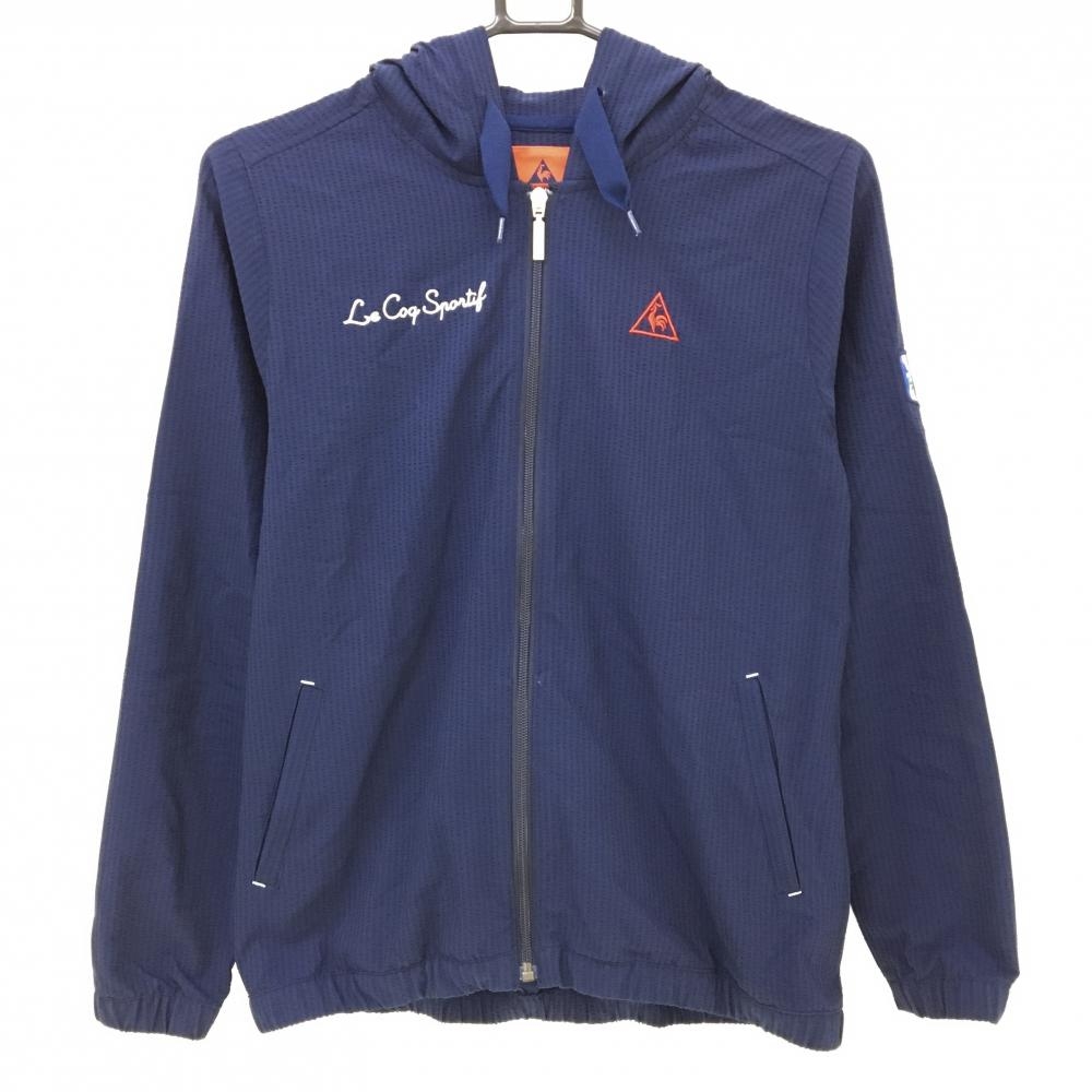 ルコックゴルフ★ジップアップ シワ加工 薄手 パーカー ネイビー Lサイズ ルコックゴルフ☆ジップアップ シワ加工 薄手 パーカー ネイビー L