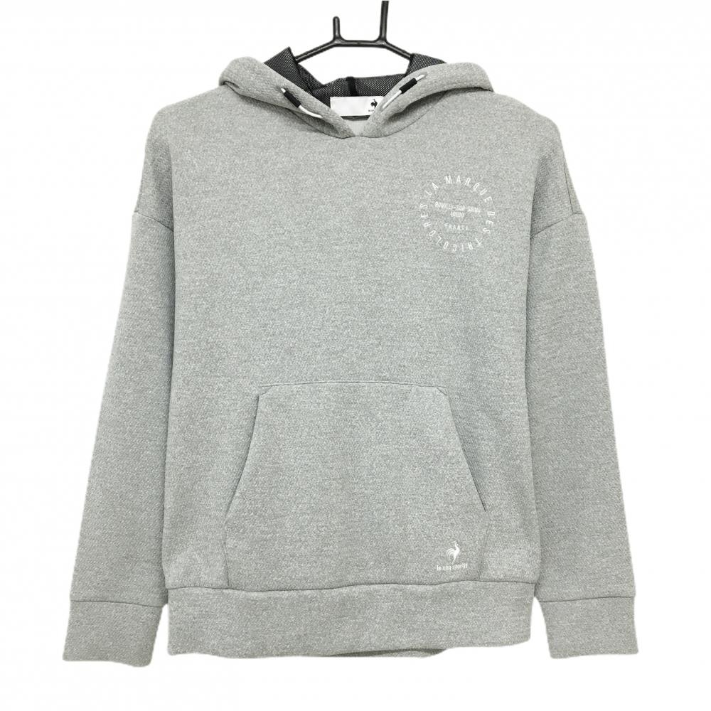 超美品】ルコックゴルフ パーカー グレー 地模様 フード付きトレーナー