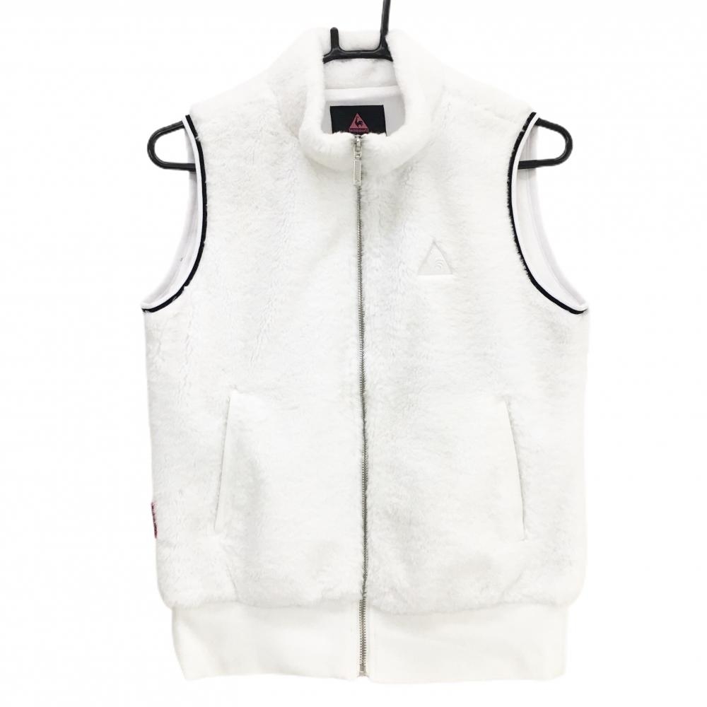 ルコックゴルフ ボアベスト 白 裏地メッシュ ロゴ刺しゅう レディース M ゴルフウェア le coq sportif