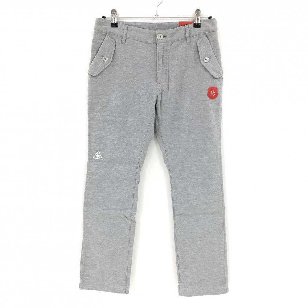 【超美品】ルコックゴルフ パンツ ライトグレー 微起毛素材 後ワッペン  レディース 13 ゴルフウェア le coq sportif