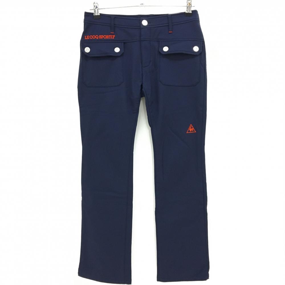 【超美品】ルコックゴルフ パンツ ネイビー 裏起毛 ストレッチ ナイロン100%  レディース 11 ゴルフウェア le coq sportif