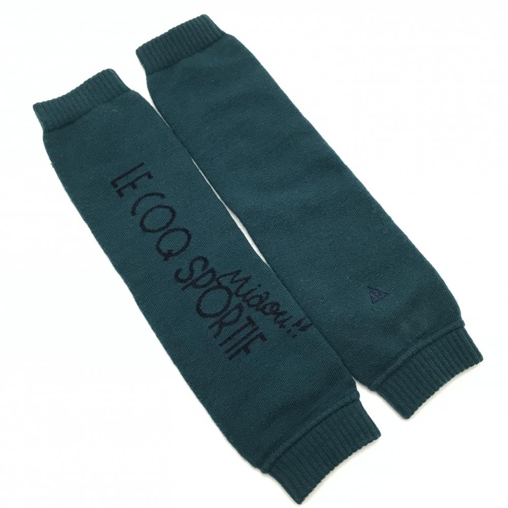 ルコック ニットレッグウォーマー グリーン 裏起毛 レディース  ゴルフウェア le coq sportif