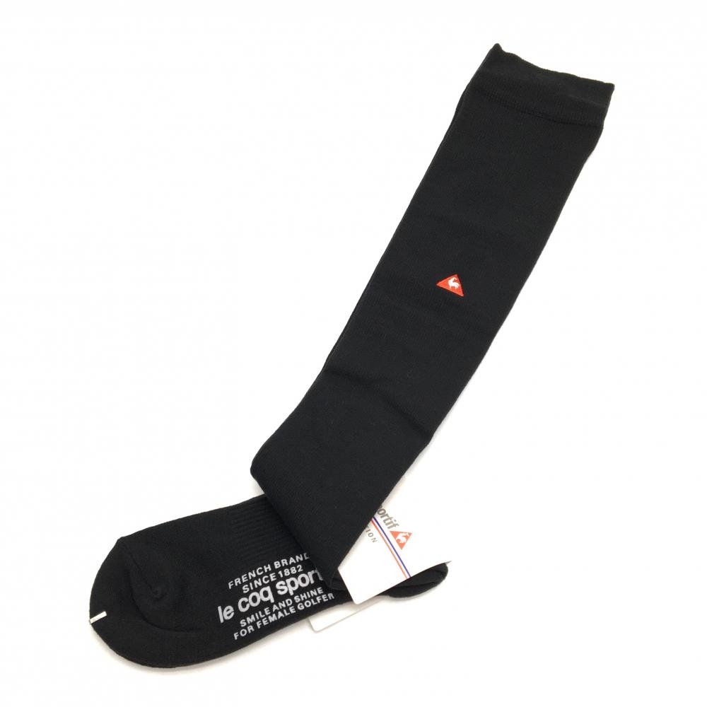 【新品】ルコック ハイソックス 黒 ロゴ刺しゅう レディース 22-24cm ゴルフウェア le coq sportif