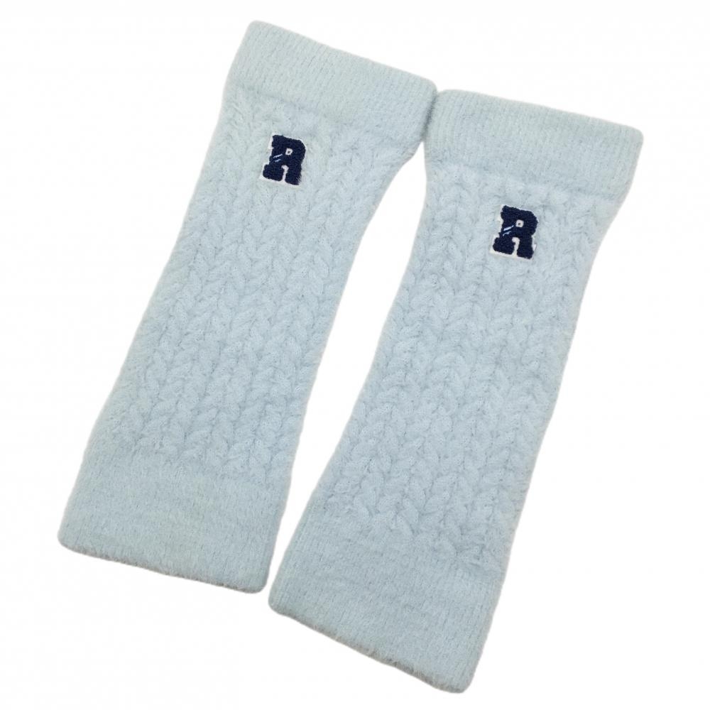【新品】ロサーセン レッグウォーマー ライトブルー シャギーニット さがら刺しゅう  レディース 40(F) ゴルフウェア Rosasen