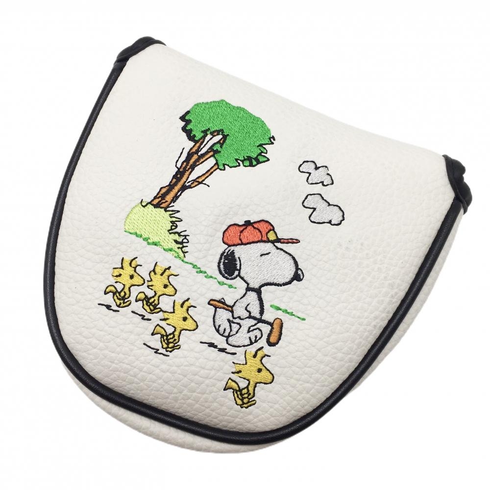【美品】ピーナッツ パターカバー 白×黒 スヌーピー マレット型ゴルフ PEANUTS