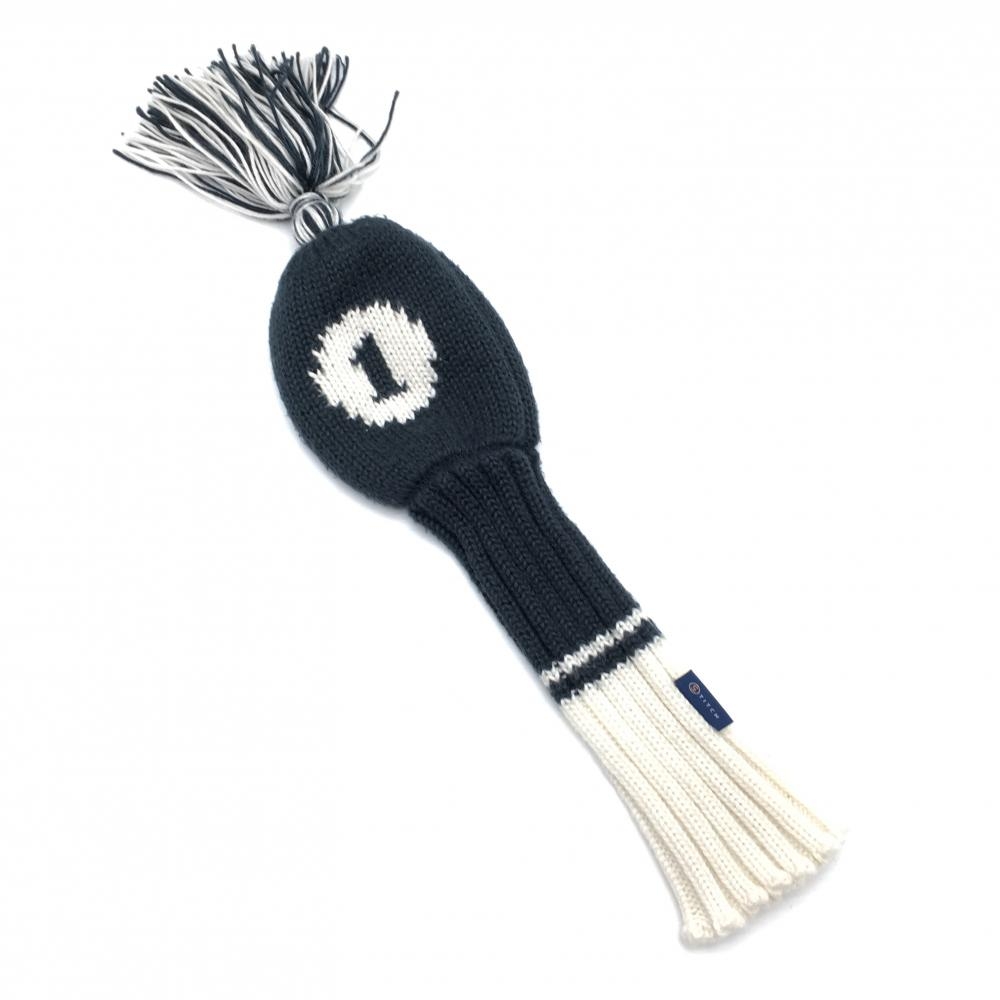 スティッチ ニットヘッドカバー(DR) ネイビー×白 ドライバー ゴルフ STITCH
