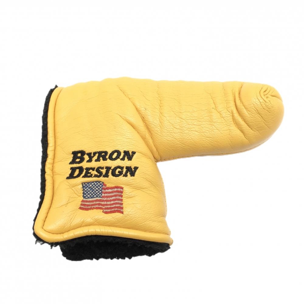 バイロンデザイン パターカバー イエロー×黒 ピン型 刺しゅうゴルフ BYRON DESIGN