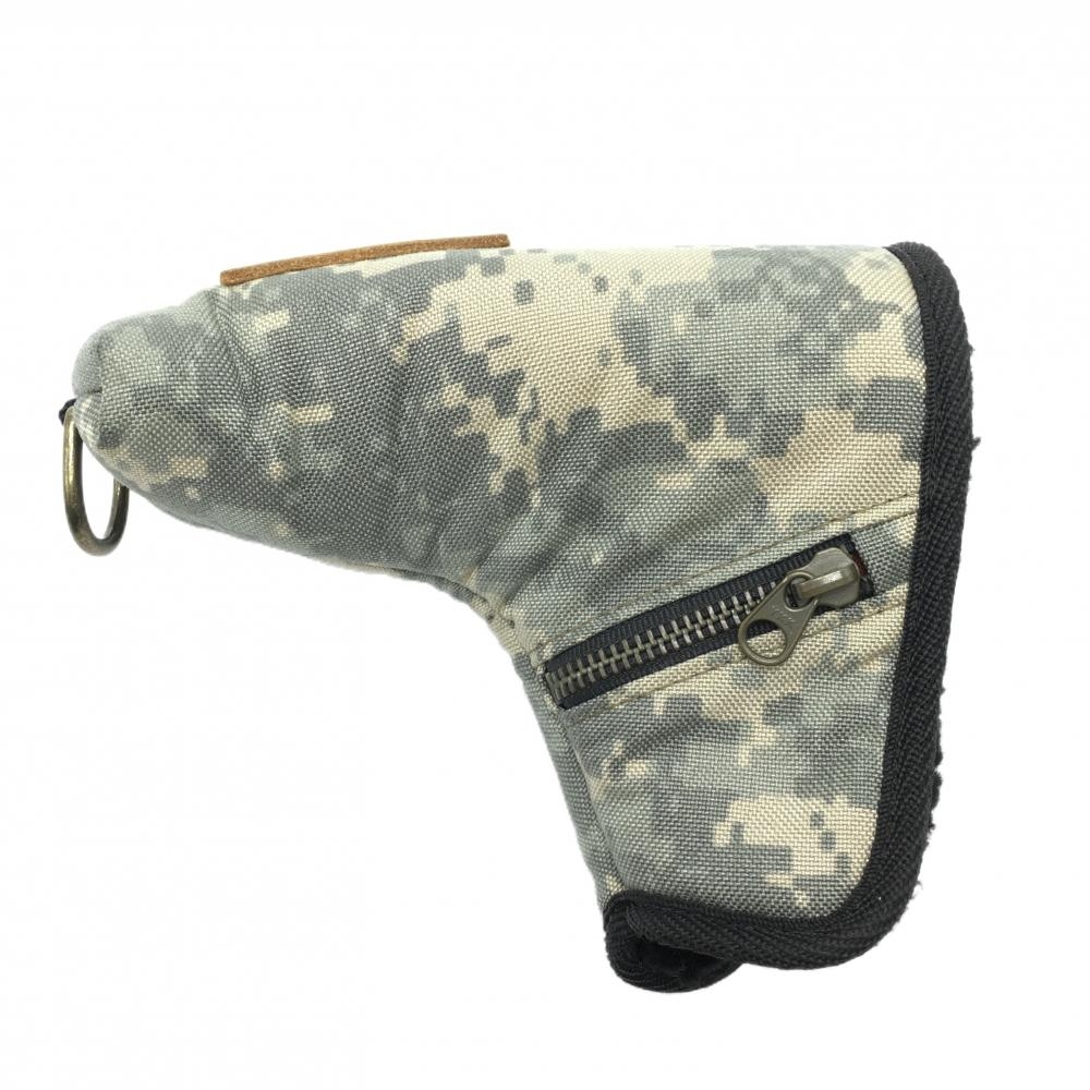 【美品】ローズアンドファイア パターカバー ベージュ系×グリーン系 カモフラ調 ピン型ゴルフ ROSE＆FIRE