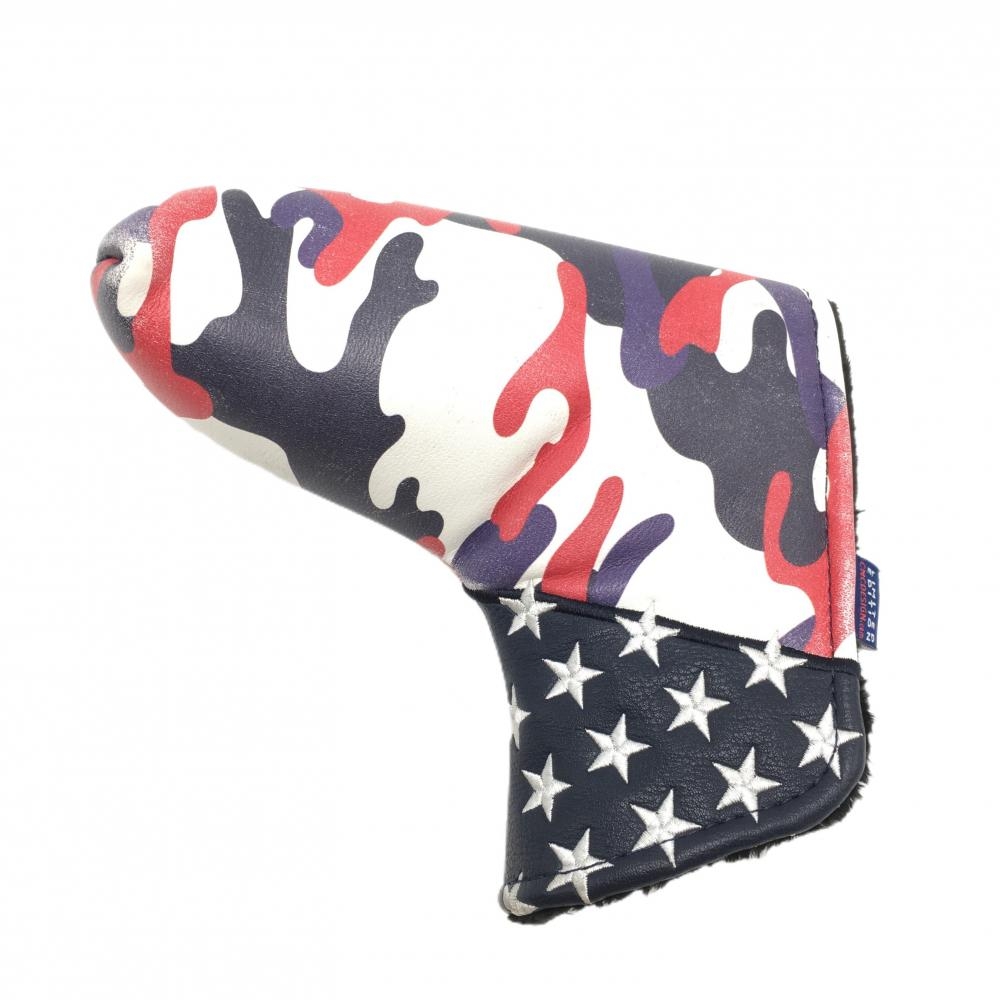 ブラッククローバー パターカバー 白×レッド カモフラ 星 迷彩 ピン型ゴルフ BLACK CLOVER