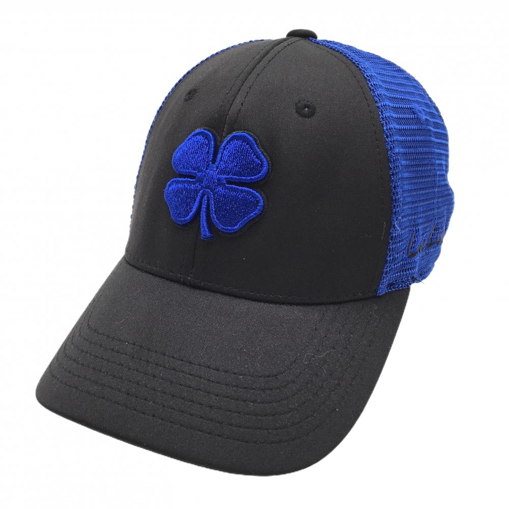 【超美品】ブラッククローバー メッシュキャップ 黒×ブルー 立体ロゴ L/XL  ゴルフウェア BLACK CLOVER