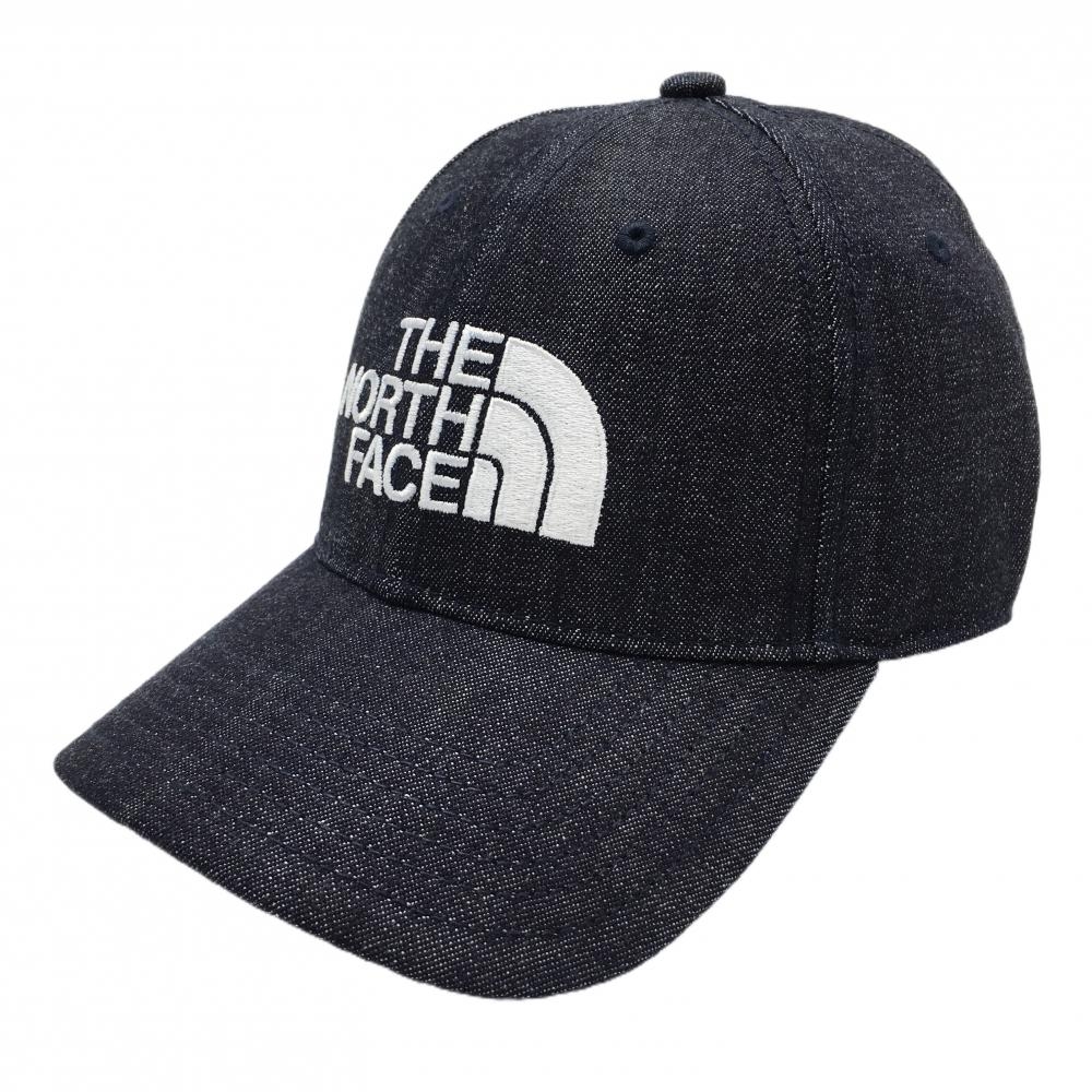 【超美品】ザノースフェイス キャップ ネイビー デニム ロゴ刺しゅう FREE  ゴルフウェア THE NORTH FACE
