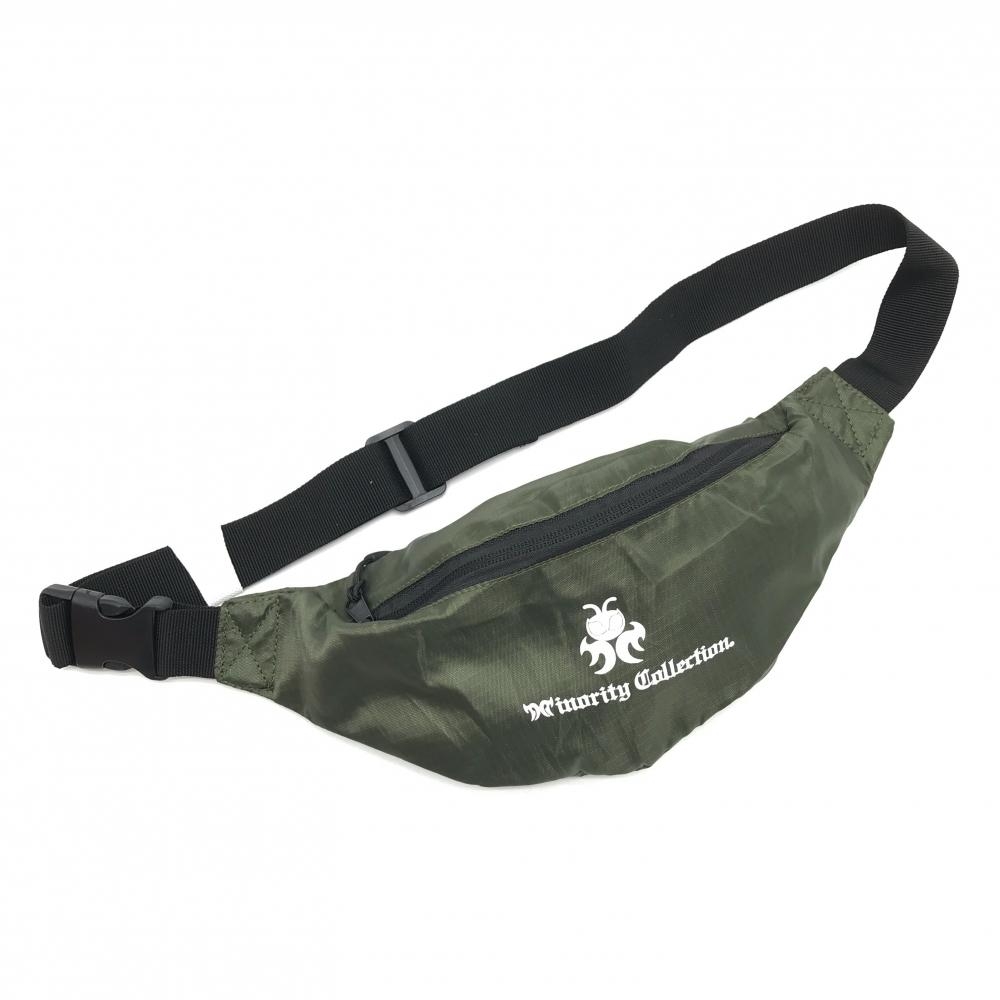 【超美品】マイノリティコレクション ウエストポーチ カーキ ロゴ白 ゴルフ MINORITY COLLECTION