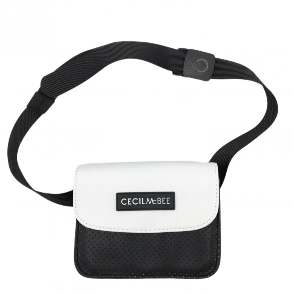 【超美品】セシルマクビー ウエストポーチ 黒×白 バイカラー 小物入れゴルフ CECIL McBEE