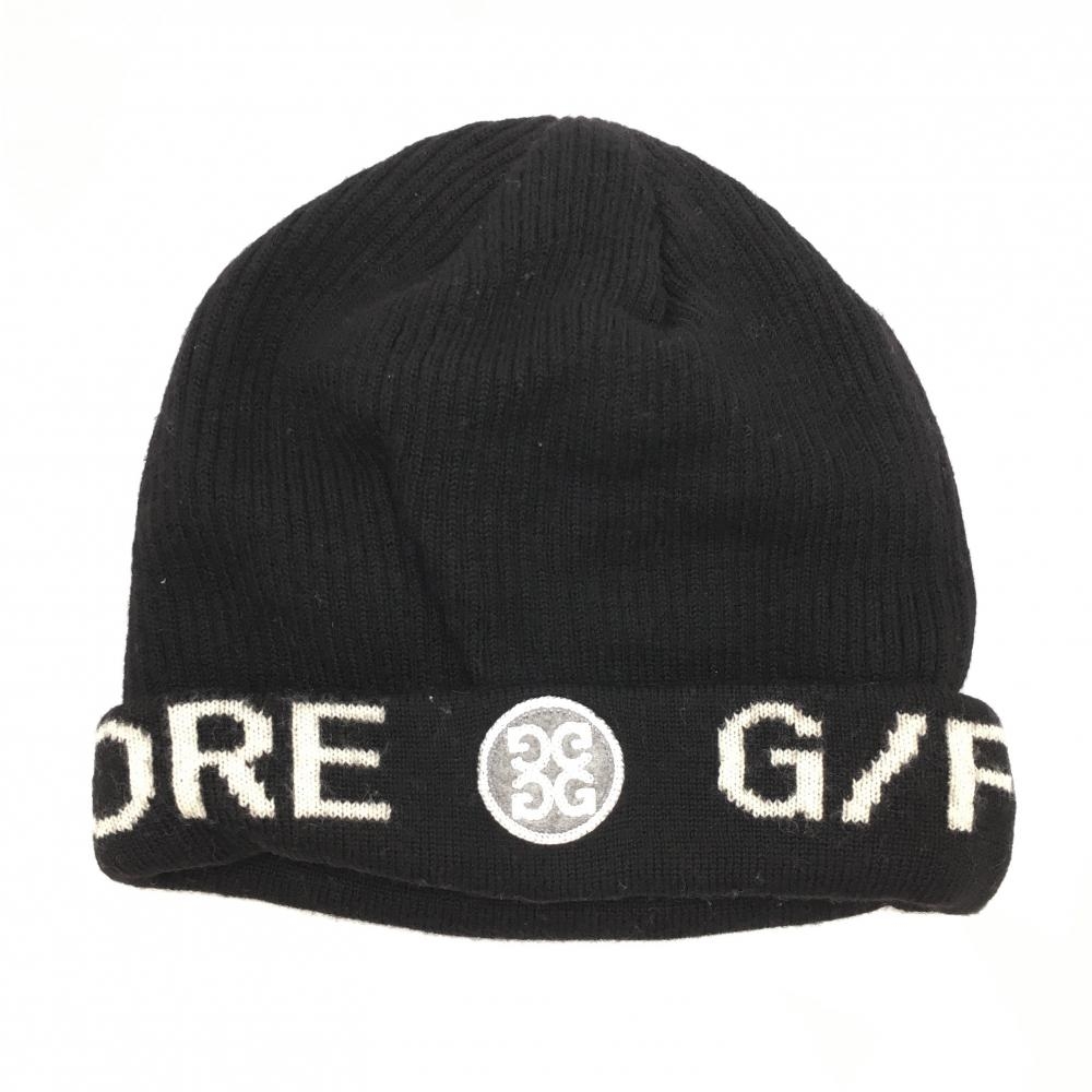 ジーフォア ニット帽 黒×白 ロゴ  1098  ゴルフウェア G/FORE