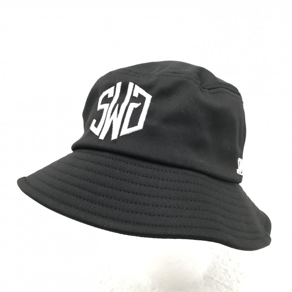 【超美品】ザスウィンガー バケットハット 黒×白 ロゴ   ゴルフウェア 2025年モデル THE SWINGGGR