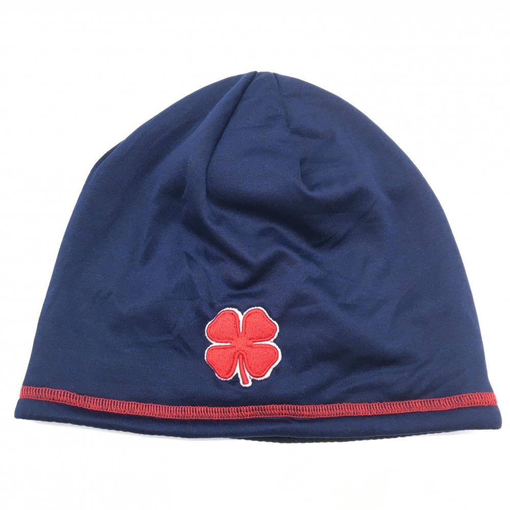 【新品】ブラッククローバー フリースキャップ ネイビー×レッド ビーニー ロゴ刺しゅう 内側フリース FREE  ゴルフウェア BLACK CLOVER