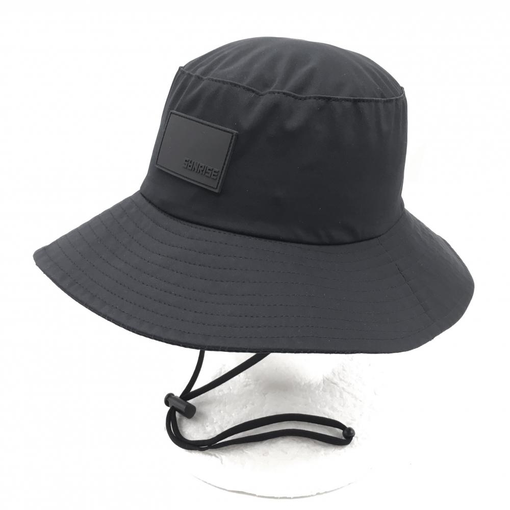 【超美品】サンライズ ハット 黒 メッシュ裏地 あご紐取外し可  ゴルフウェア SANRISE