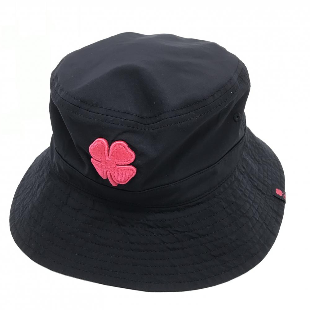 【超美品】ブラッククローバー ハット 黒×ピンク ロゴ刺しゅう S/M   ゴルフウェア BLACK CLOVER