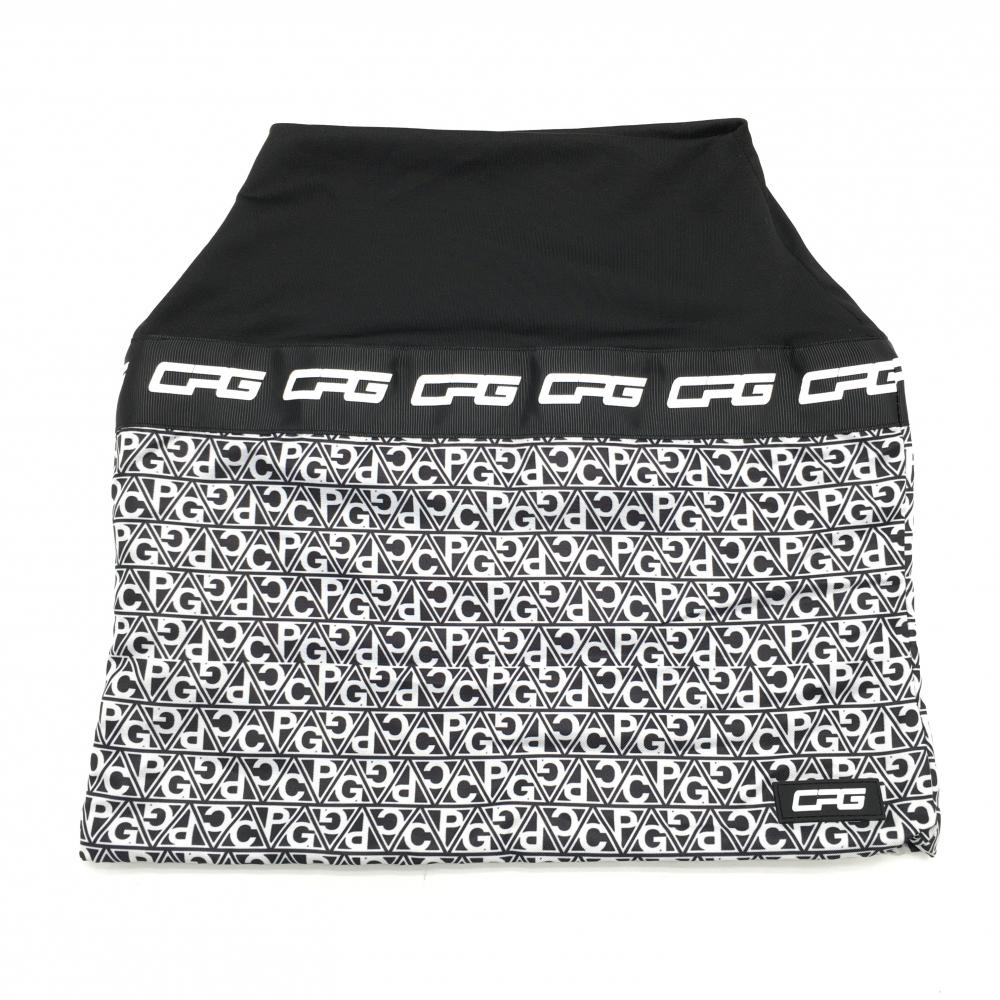 【新品】シーピージー ネックウォーマー 黒×白 ロゴ総柄 裏微起毛 ONE  ゴルフウェア その他