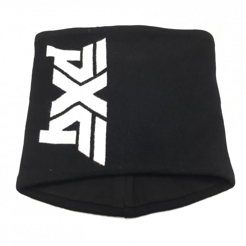 【新品】ピーエックスジー ネックウォーマー 黒×白 ロゴ 韓国モデル ニット FREE  ゴルフウェア PXG
