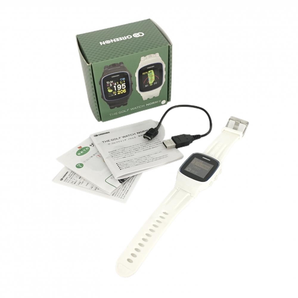 【美品】グリーンオン ザ・ゴルフウォッチ 白 ノルム2 通電確認済み ゴルフ GREENON