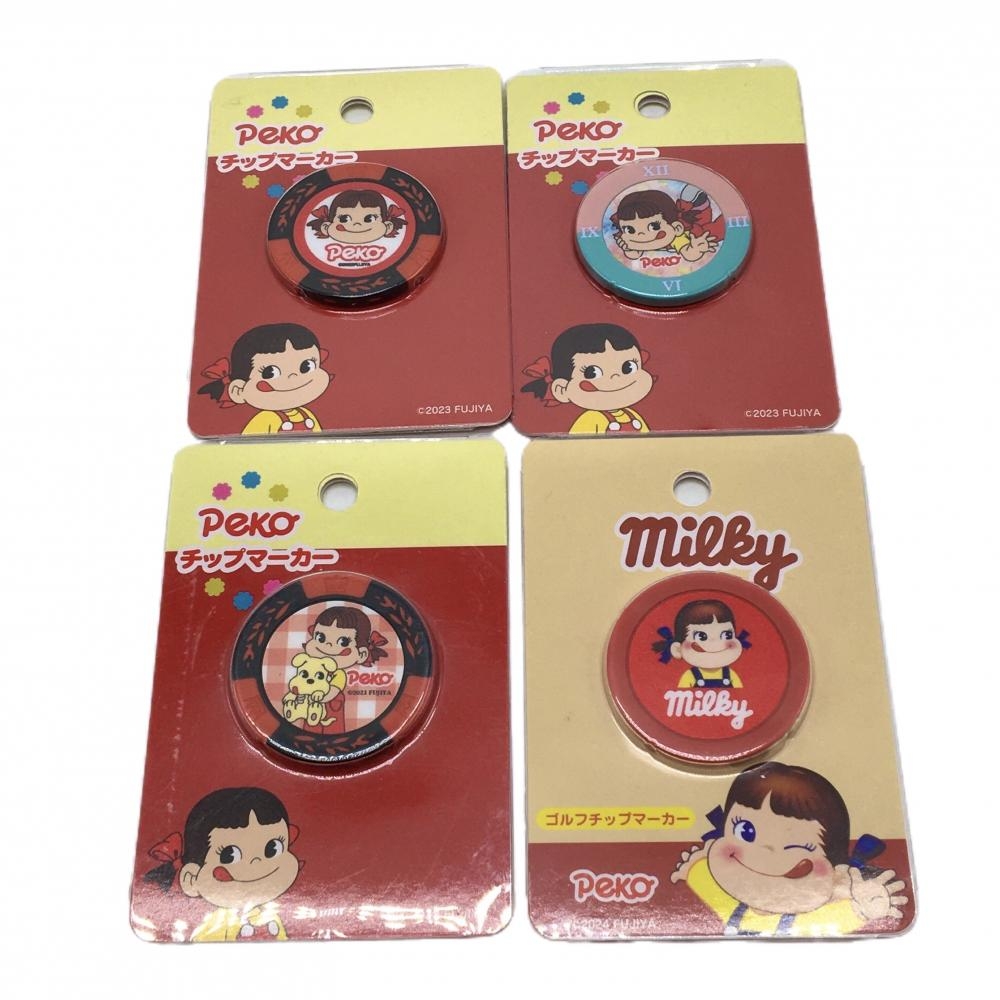 【新品】ホクシン交易 チップマーカー4点セット レッド ペコちゃん カジノチップマーカーゴルフ ホクシン交易