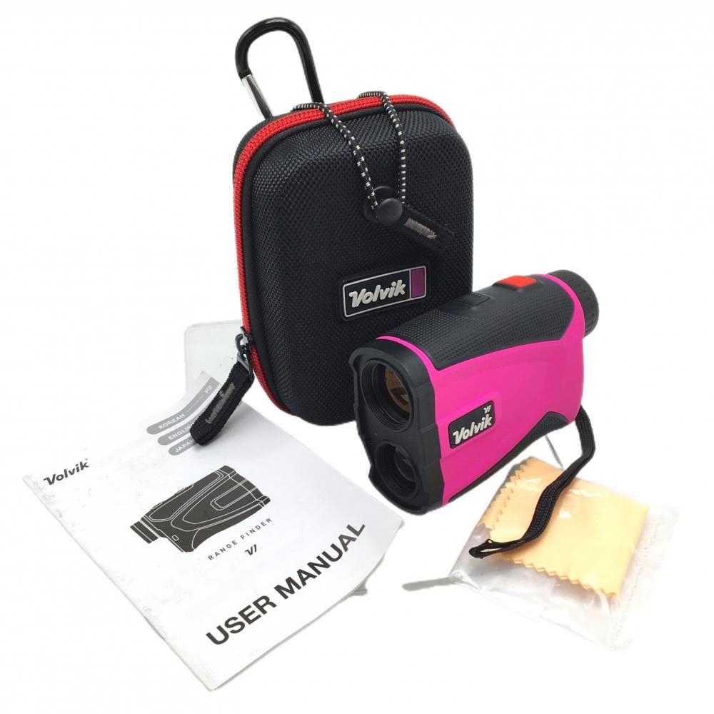 【美品】ボルビック レーザー距離計 ピンク×黒 RANGE FINDER V1 通電確認済 収納ケース付き  ゴルフ Volvik