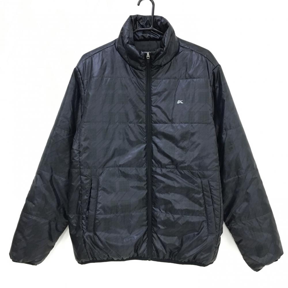 【新品】キャスコ 中綿ジャケット 黒 総柄地模様 保温 防風 メンズ LL ゴルフウェア Kasco