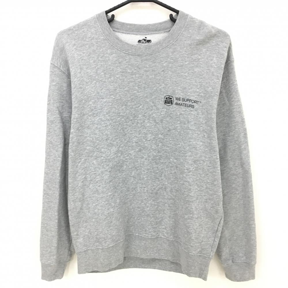 【美品】クラブハウス トレーナー 杢グレー バックプリント  メンズ Middle ゴルフウェア CLUB HAUS