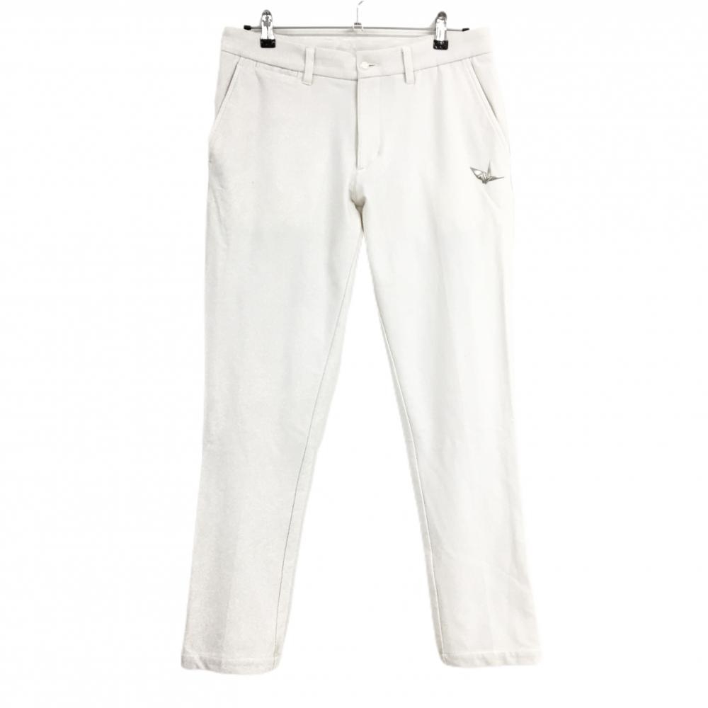 ウノピゥウノウグァーレトレ パンツ 白 裏微起毛 裾ロゴプリント メンズ V(L) ゴルフウェア 1PIU1UGUALE3