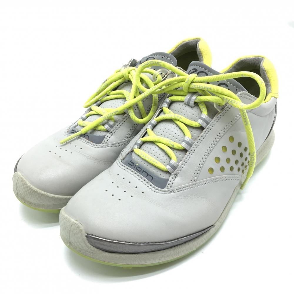 エコー ゴルフシューズ グレー×イエロー Natural Motion biom スパイクレス  レディース 36(23.0相当) ゴルフウェア ECCO