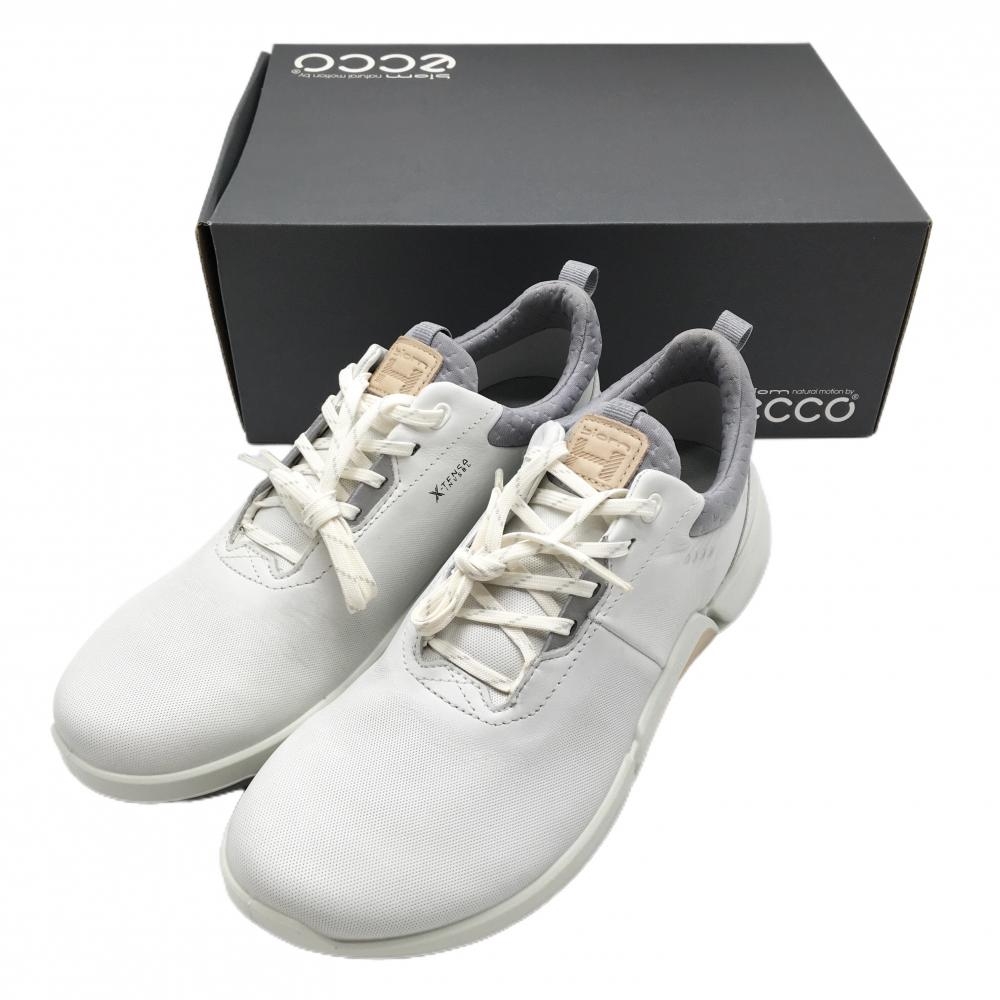 【未使用品】エコー ゴルフシューズ 白×グレー 10820359021 BIOM H4 スパイクレス レディース EU39(24.5cm相当） ゴルフウェア ECCO