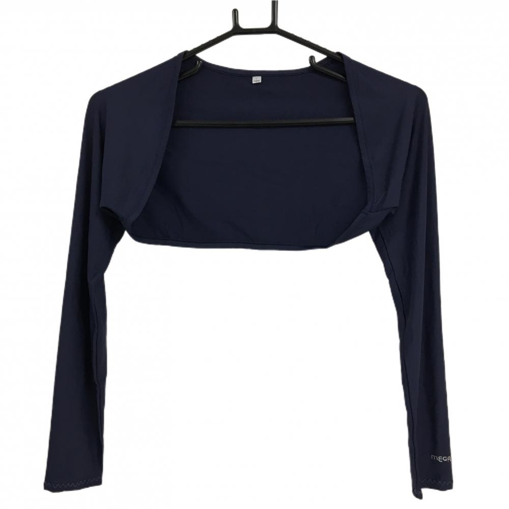【新品】メガゴルフ アームカバー ネイビー ボレロ ロゴプリント レディース L ゴルフウェア MEGA Golf