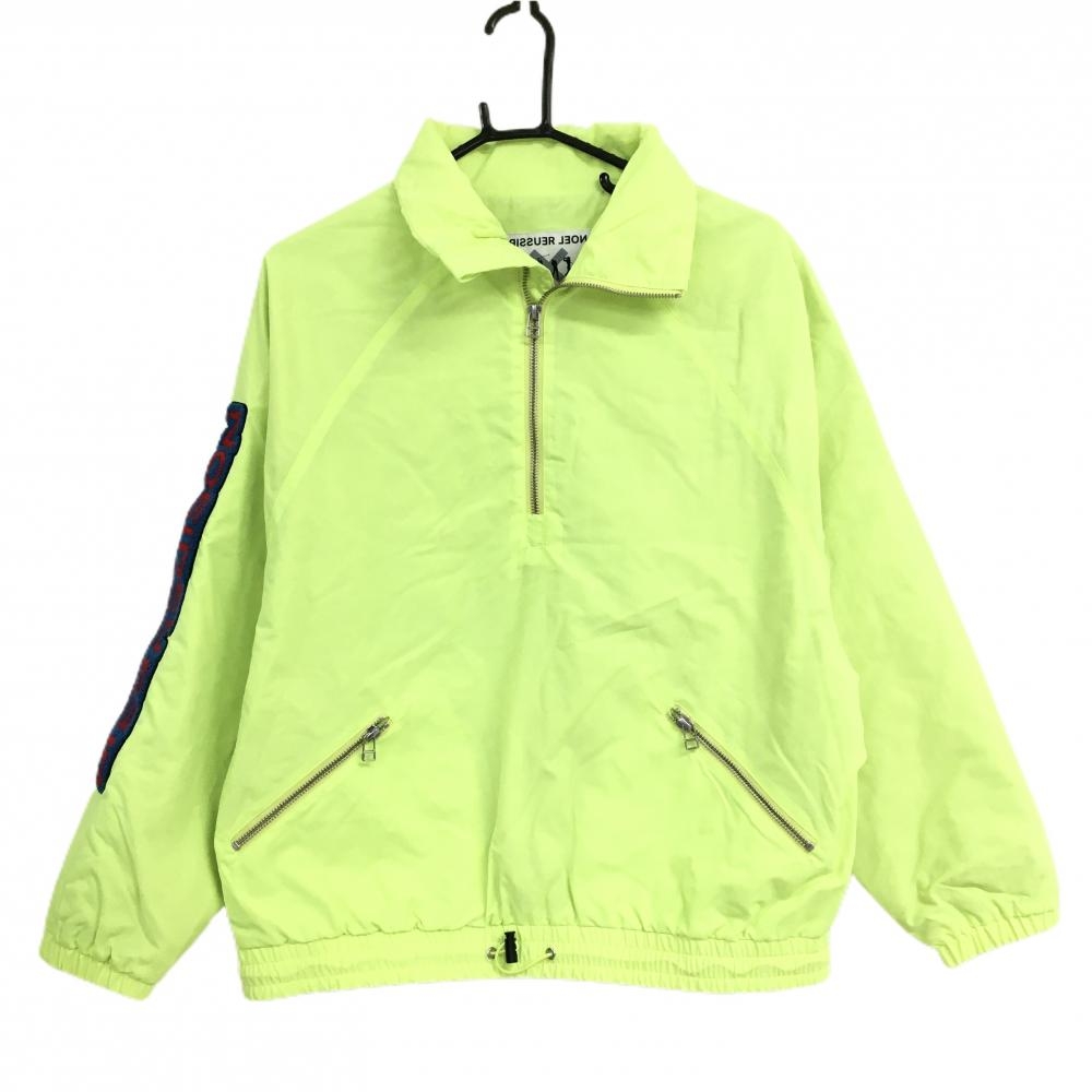 ノエルレシール 中綿ブルゾン 蛍光イエロー×ブルー  ハーフジップ パイル地ワッペン レディース 1 ゴルフウェア NOEL REUSSIR
