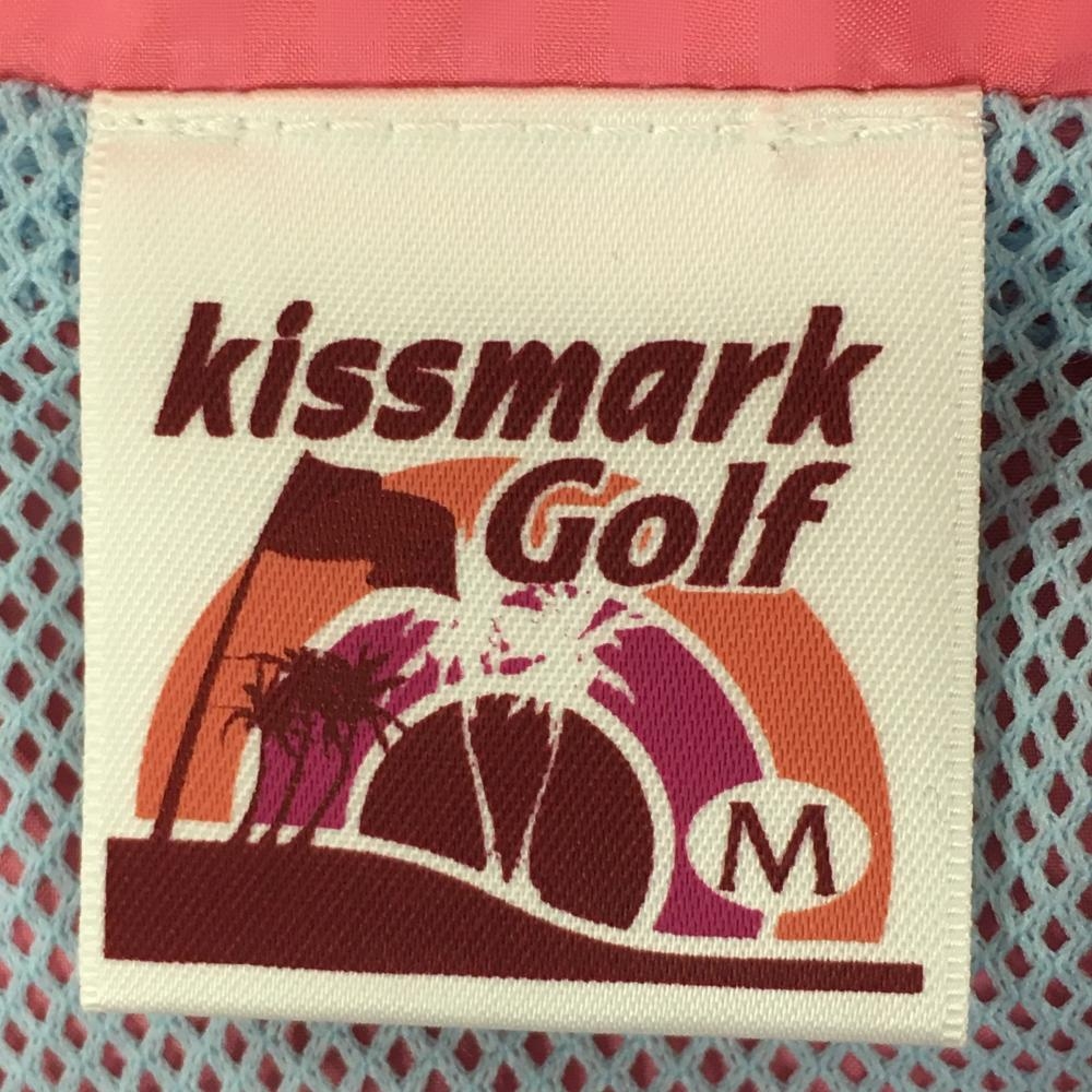 キスマークゴルフ 2WAYジャケット ピンク×グレー 肩チェック 異素材