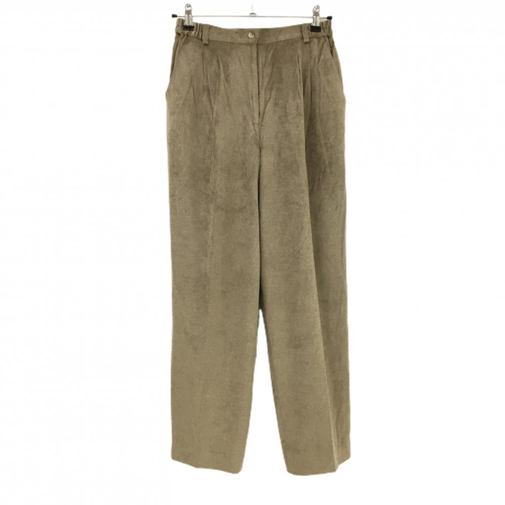 【美品】グリーンクラブ コーデュロイパンツ ブラウン ポケット口ロゴ刺しゅう レディース 11 ゴルフウェア GREENCLUBS