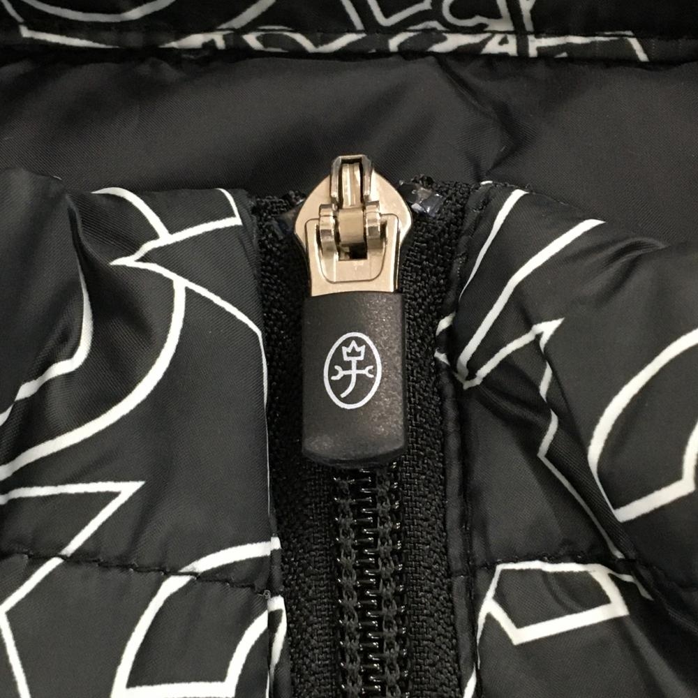 美品】カステルバジャック ダウンジャケット 黒×白 ロゴ総柄 星柄 軽量