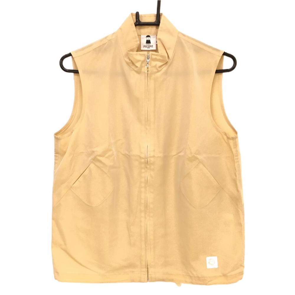ピッコーネ ジップベスト ベージュ 無地 ファスナートップロゴ レディース 38(M) ゴルフウェア PICONE