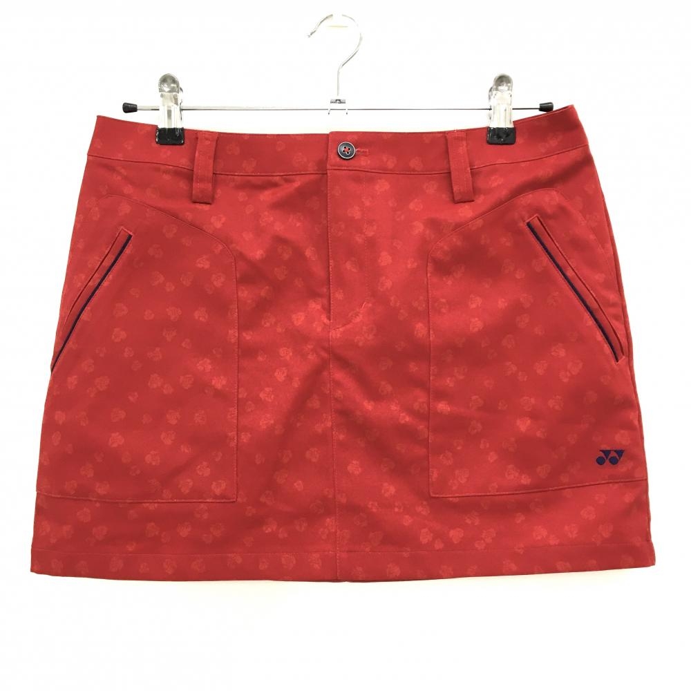 【超美品】ヨネックス スカート レッド 総柄 蓄熱裏地 HEAT CAPSULE レディース L ゴルフウェア YONEX