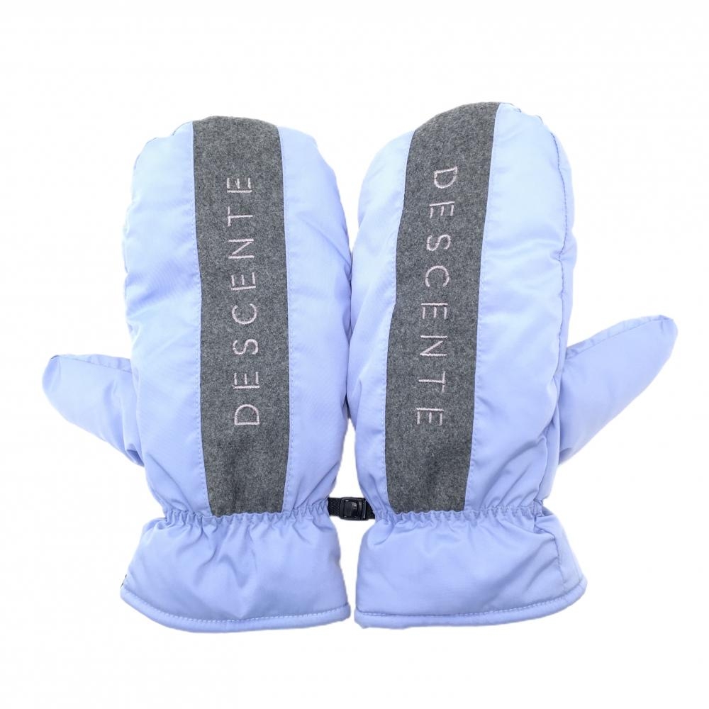 デサントゴルフ 手袋 ブルーパープル×グレー ミトングローブ 中田英寿 レディース  ゴルフウェア DESCENTE