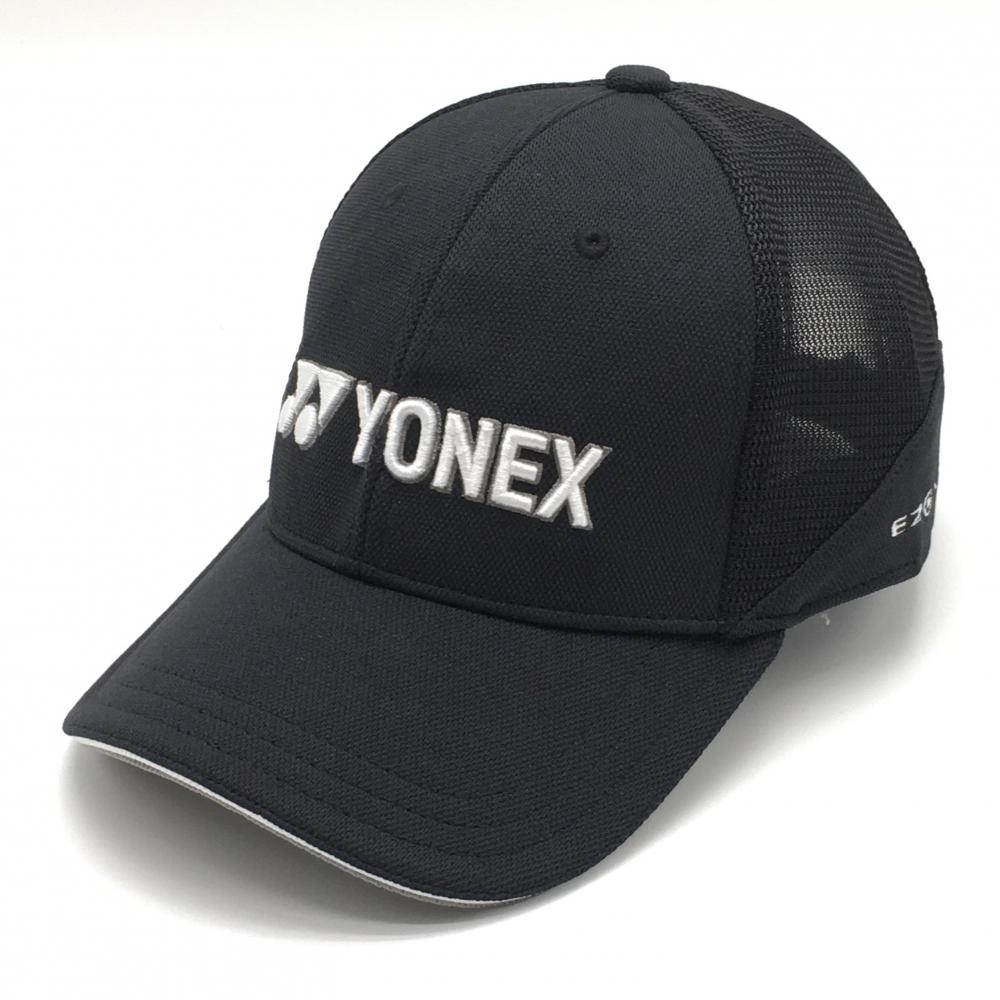 【新品】ヨネックス メッシュキャップ 黒×白 立体ロゴ刺しゅう フリー(57-60cm)  ゴルフウェア YONEX