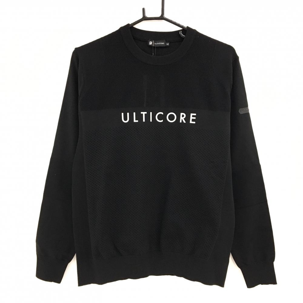 【新品】ブリヂストン セーター 黒 一部メッシュ調 ULTICORE ニット メンズ M ゴルフウェア Bridgestone