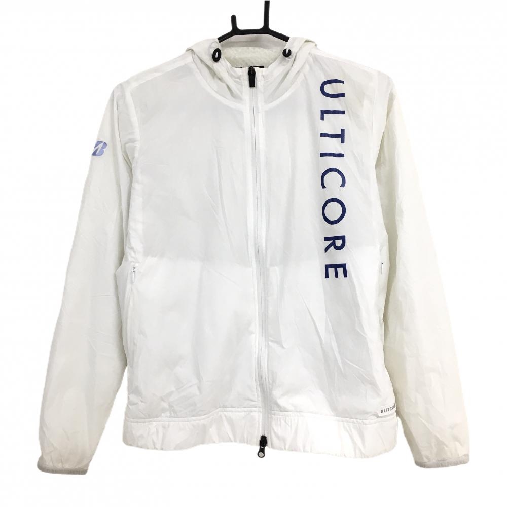 ブリヂストン ジップパーカー 白 裏起毛 ULTICORE ジャケット  レディース M ゴルフウェア Bridgestone