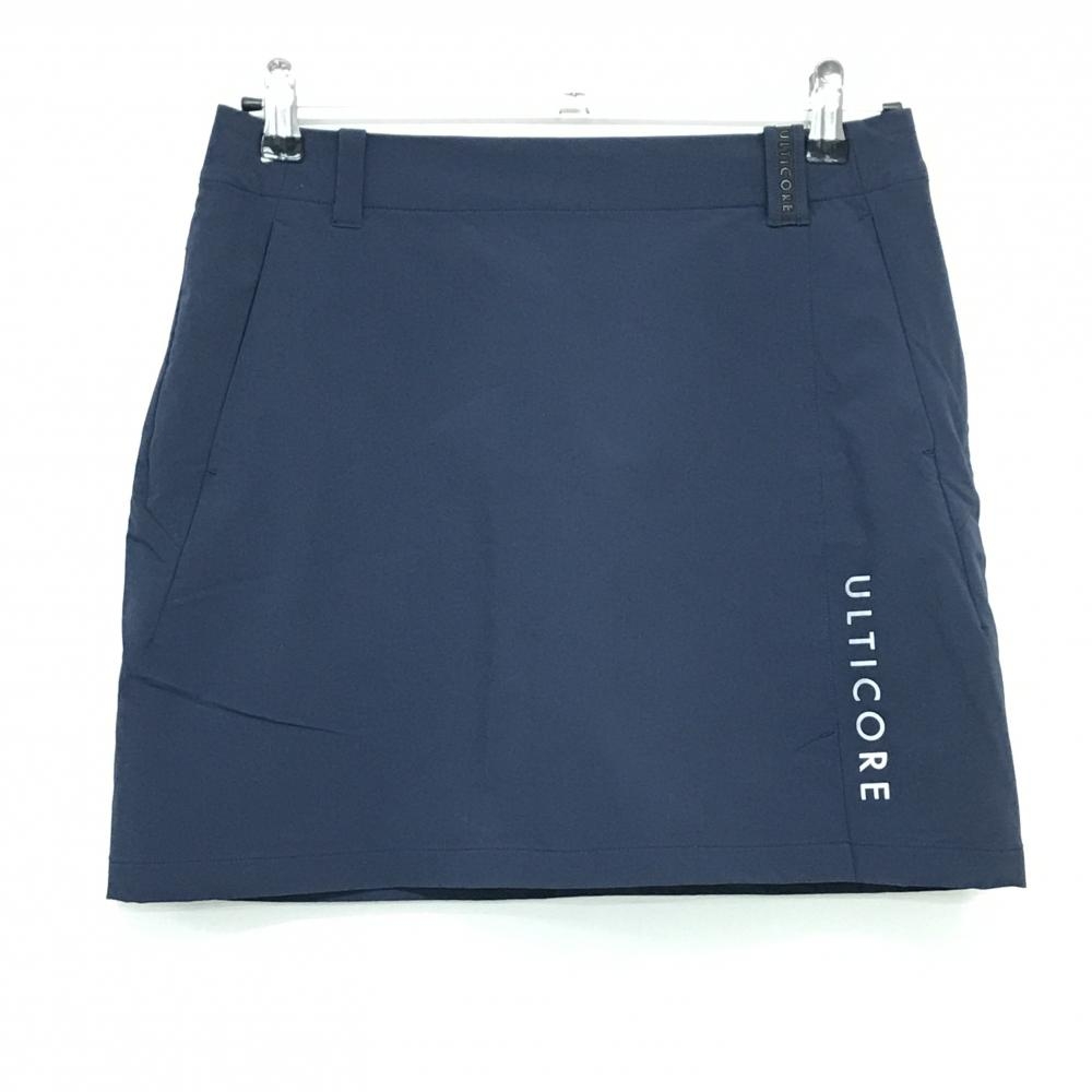 【美品】ブリヂストン スカート ダークネイビー ULTICORE サイドプリント レディース M ゴルフウェア Bridgestone
