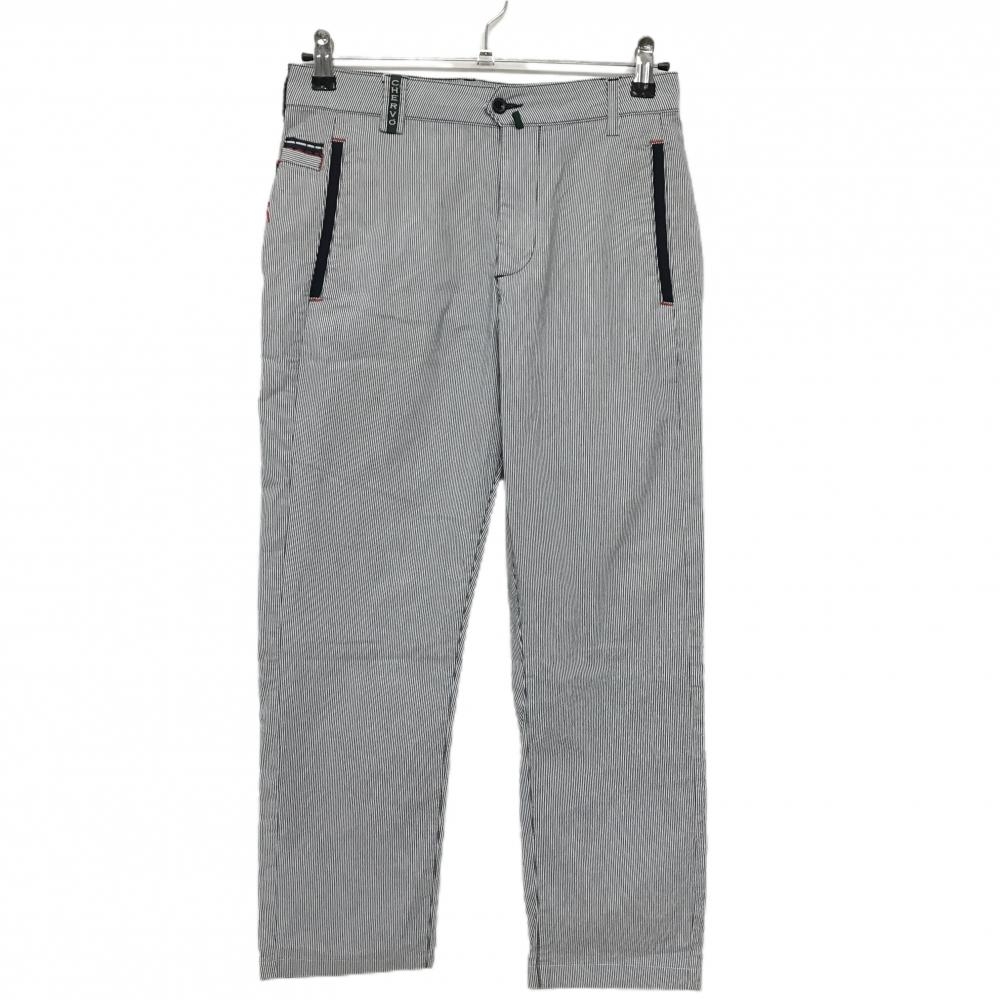 シェルボ パンツ ネイビー×白 細ストライプ ストレッチ メンズ M ゴルフウェア CHERVO