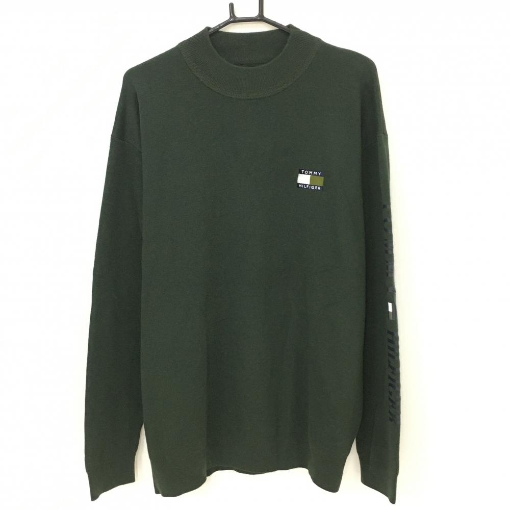 【超美品】トミーヒルフィガーゴルフ ハイネックセーター ダークグリーン  メンズ XL ゴルフウェア 2023年モデル Tommy Hilfiger Golf